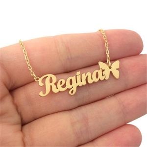 Personalized name necklace with butterfly any name